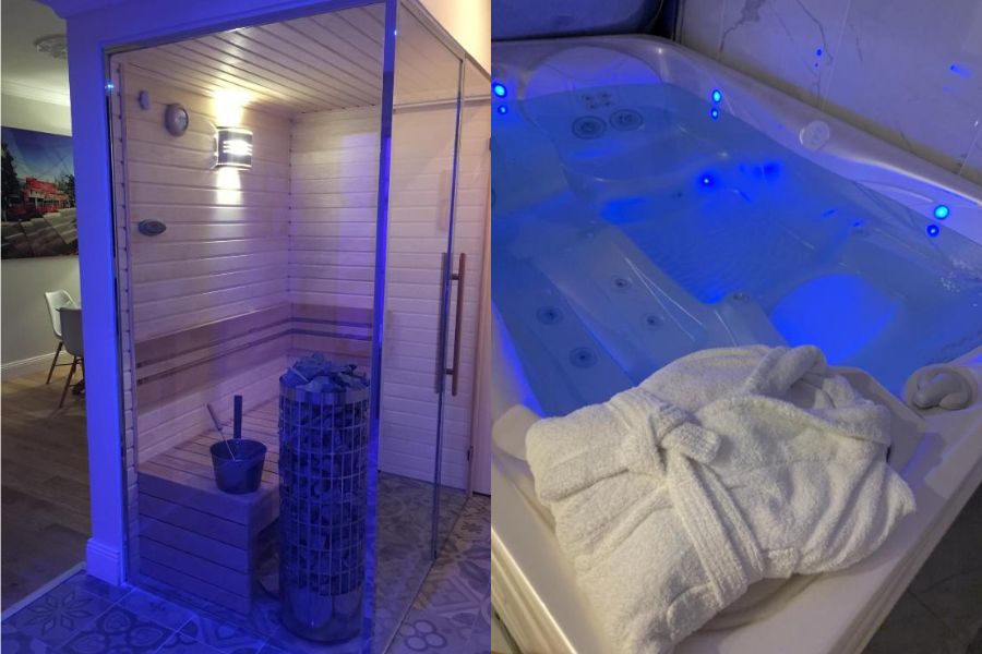 Espace détente à "Au 30" chambre avec jacuzzi à Lille